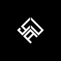 YAU letter logo design on black background. YAU creative initials letter logo concept. YAU letter design