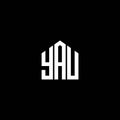 YAU letter logo design on BLACK background. YAU creative initials letter logo concept. YAU letter design
