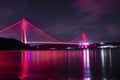 Yavuz Sultan Selim Bridge with backlit in Istanbul, Turkey. Royalty Free Stock Photo