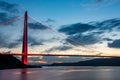 Yavuz Sultan Selim Bridge in Istanbul, Turkey. Royalty Free Stock Photo