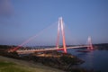 Yavuz Sultan Selim Bridge night exposure, ÃÂ°stanbul, Turkey. Yavuz Sultan Selim Bridge in Istanbul, Turkey. 3rd Bosphorus Bridge Royalty Free Stock Photo