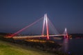 Yavuz Sultan Selim Bridge night exposure, ÃÂ°stanbul, Turkey. Yavuz Sultan Selim Bridge in Istanbul, Turkey. 3rd Bosphorus Bridge Royalty Free Stock Photo