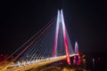 Yavuz Sultan Selim Bridge night exposure, ÃÂ°stanbul, Turkey. Yavuz Sultan Selim Bridge in Istanbul, Turkey. 3rd Bosphorus Bridge Royalty Free Stock Photo