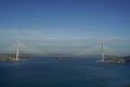 Yavuz Sultan Selim Bridge over the Bosphorus and Garipce village, Istanbul, Turkey Royalty Free Stock Photo