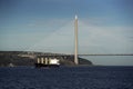 Yavuz Sultan Selim Bridge over the Bosphorus and Garipce village, Istanbul, Turkey Royalty Free Stock Photo