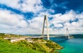 Yavuz Sultan Selim Bridge over the Bosphorus strait in Turkey Royalty Free Stock Photo