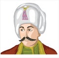 Yavuz Sultan Selim Cartoon vector character