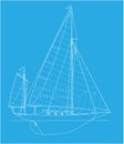 Yawl vector drawing