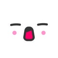 Yawn or shout kawaii cute emotion face, emoticon vector icon Royalty Free Stock Photo