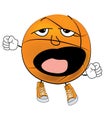 Yawning Basketball ball cartoon