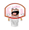 Yawning Basketball hoop cartoon