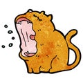 yawning cartoon cat