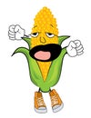 Yawning corn cartoon