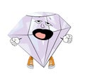 Yawning diamond cartoon