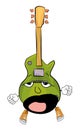 Yawning electric guitar cartoon