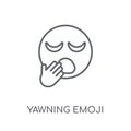 Yawning emoji linear icon. Modern outline Yawning emoji logo con