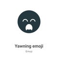 Yawning emoji vector icon on white background. Flat vector yawning emoji icon symbol sign from modern emoji collection for mobile