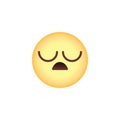 Yawning face emoji flat icon