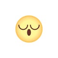 Yawning face emoticon flat icon