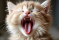 Yawning Kitten Close Up Showing Playful Expression And Tiny Teeth Royalty Free Stock Photo
