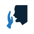 Yawning man icon, vector illustration