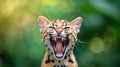 A Yawning Ocelot Royalty Free Stock Photo