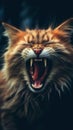 Yawning orange cat. Royalty Free Stock Photo