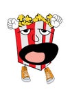 Yawning Pop corn cartoon