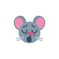 Yawning rat emoticon flat icon