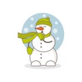 Yawning snowman vector illustration