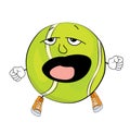Yawning tennis ball cartoon