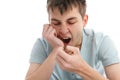 Yawning tired or bored boy Royalty Free Stock Photo