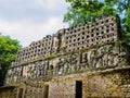 Yaxchilan ancient mayan ruins, stunning view of King Palace surrounded by the lush rainforest of Chiapas, Mexico Royalty Free Stock Photo