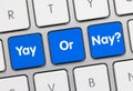 Yay Or Nay? - Inscription On Blue Keyboard Key