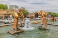 Yazd fountain statues