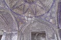 Mirror ceiling in prayer hall of mosque, Yazd, Iran.