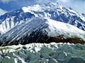 Yazghil Glacier in Shimshal valley, Karakoram, Northern Pakistan Royalty Free Stock Photo