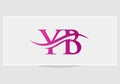 YB logo Design. Premium Letter YB Logo Design with water wave concept