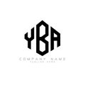 YBA letter logo design with polygon shape. YBA polygon and cube shape logo design. YBA hexagon vector logo template white and Royalty Free Stock Photo