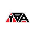 YBA triangle letter logo design with triangle shape. YBA triangle logo design monogram. YBA triangle vector logo template with red Royalty Free Stock Photo