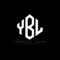 YBL letter logo design with polygon shape. YBL polygon and cube shape logo design. YBL hexagon vector logo template white and Royalty Free Stock Photo