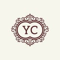 YC Letter logo elegant Swirl Monogram design