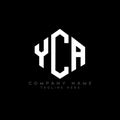 YCA letter logo design with polygon shape. YCA polygon and cube shape logo design. YCA hexagon vector logo template white and Royalty Free Stock Photo