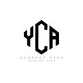 YCA letter logo design with polygon shape. YCA polygon and cube shape logo design. YCA hexagon vector logo template white and Royalty Free Stock Photo