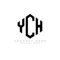 YCH letter logo design with polygon shape. YCH polygon and cube shape logo design. YCH hexagon vector logo template white and Royalty Free Stock Photo