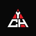 YCH triangle letter logo design with triangle shape. YCH triangle logo design monogram. YCH triangle vector logo template with red Royalty Free Stock Photo