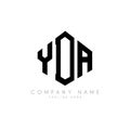 YDA letter logo design with polygon shape. YDA polygon and cube shape logo design. YDA hexagon vector logo template white and Royalty Free Stock Photo