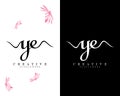 Ye, ey creative handwriting letter logo design vector