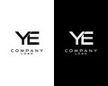 YE, EY letter logo design template vector . vector logo for company logo identity Royalty Free Stock Photo