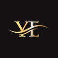 YE logo design. Initial YE letter logo design luxury concept